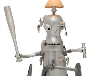 2299 Clayton George Bailey (1939-2020) "Whomper" Metal and found objects, electrified Titled on the bat element Height 31 in., width 24 in., depth 17 in. Estimate: $2,000 - $3,000