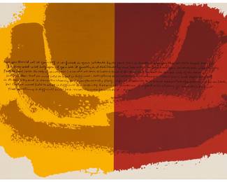 2005 Corita (Sister Mary) Kent (1918-1986) "And you should not let yourself be confused in your solitude...," 1973 Screenprint in colors on wove paper From the edition of unknown size Signed in pencil lower right: Corita; inscribed in pencil "73-10" verso Image/Sheet: 22 3/8 x 34 3/8 in. Estimate: $600 - $800