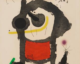 2146 Joan Miró (1893-1983) "Bethsabée," 1972 Etching and aquatint in colors on Arches paper Edition: 47/50 Signed and numbered in pencil along lower margin: Miró; Morsang, Paris, France, prntr.; Maeght, Paris, France, pub. Plate: 26 7/8 x 21 1/8 in.; Sheet: 36 x 24 3/4 in. Estimate: $3,000 - $5,000