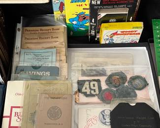 WWII Military ID, Bank Savings Books, Cartoon Reel Tapes