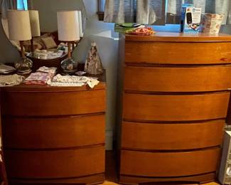 MCM Bow-front dresser drawers set