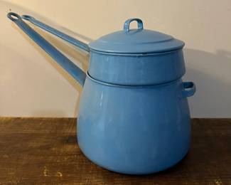 Blue Enamel Double Boiler