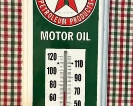 Texaco Tin Lithograph Thermometer