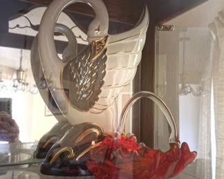 Swan and Vintage Glassware