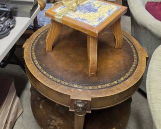 Antique Foot Stool and Side Table