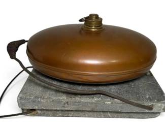 Antique Soap Stone Foot Warmers Copper Hot Water Bottle