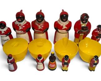 Black Americana Plastic Aunt Jemima Syrup Containers, Cups, More
