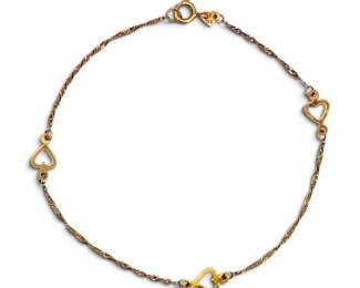 Dainty 14k Gold Heart Bracelet 0.7g