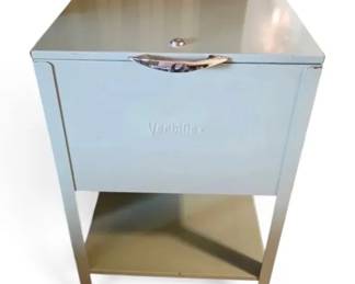Vintage Vertiflex Green Rolling Metal Filing Cabinet