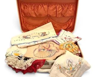Needlepoints Embroidered Linens C