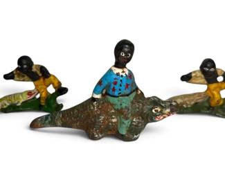 Black Americana Iron Alligator Figures
