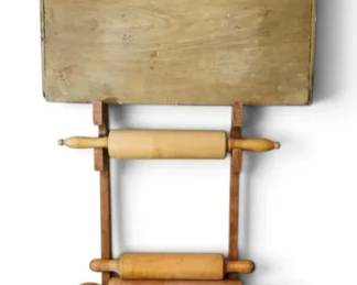 Wood Wall Mounted Cutting Board Rolling Pin Holder