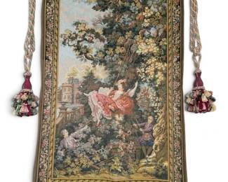 LEscarpolette The Swing French GobelinStyle Tapestry Wall Hanging, Inspired by JeanHonore Fra