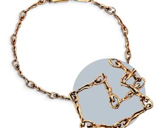 14k Gold Unique Human Link Bracelet 3.69g