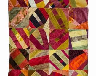 HandSewn Patchwork Crazy Quilt Wall Hanging 32 x 44
