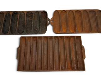 Antique Cast Iron Corn Sausage Cooking Pans