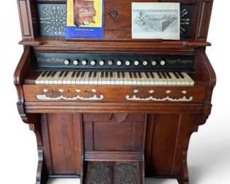 Antique Pump Organ with Books Key