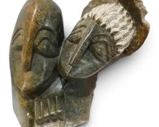 Hand Carved Man Woman Stone Sculpture
