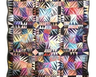 HandSewn Colorful Crazy Quilt Wall Hanging 38 x 38