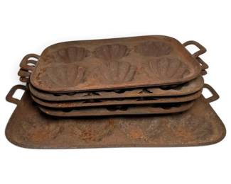 Antique Cast Iron Baking Trays