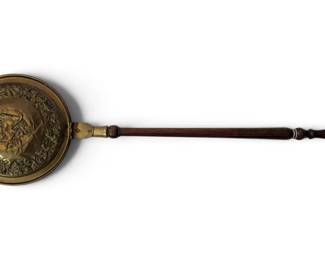 Brass Bed Warming Pan with Wooden Handle