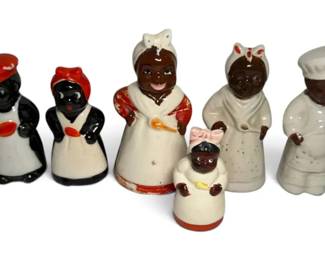 Black Americana Chef Housekeeper Ceramic Salt Shakers