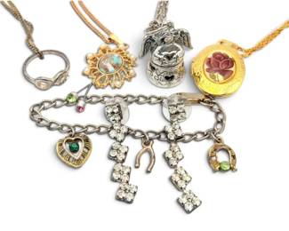 Necklaces, Earrings, Charm Bracelet Including Sarah Coventry