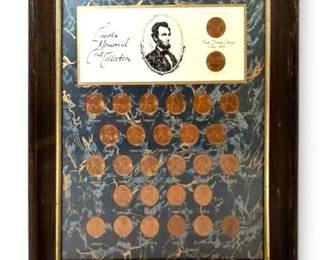 Framed Lincoln Memorial Cent Collection