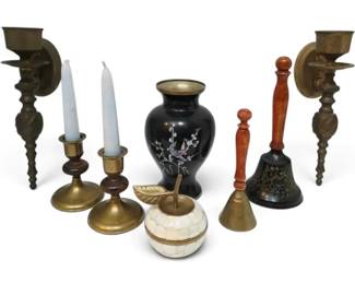 Brass Candleholders, Bells More