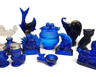 Cobalt Blue Glass Animals, Sun Moon Votives, More