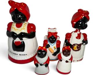Black Americana Housekeepers Ceramic Cookie Jar, Napkin Holder, More