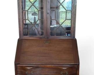 Antique Wood Secretary Desk Hutch