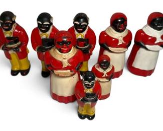 Black Americana Aunt Jemima Uncle Mose Plastic Salt Shakers