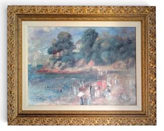 Framed Coastal Beach Scene Print