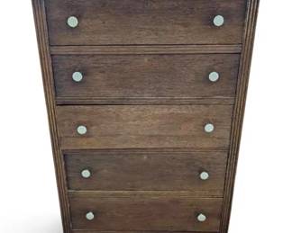 Wooden Chest of Drawers with White Knobs