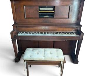 Wooden Upright Player Piano Scrolls