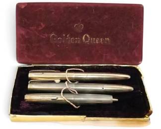 Vintage Golden Queen Pen Pencil Set