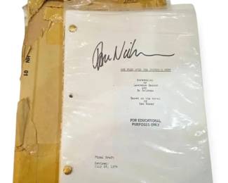 Jack Nicholson Signed Movie Script One Flew Over the Cuckoos Nest w COA