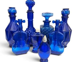 Cobalt Blue Glass Decanters Bottles