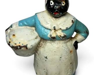 Black Americana Cast Iron Woman with Laundry Bank