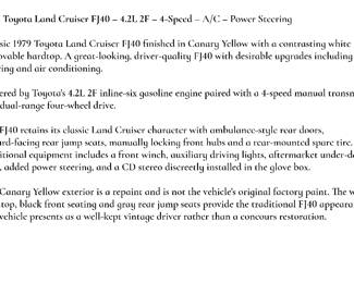 1979 Toyota Landcruiser Description