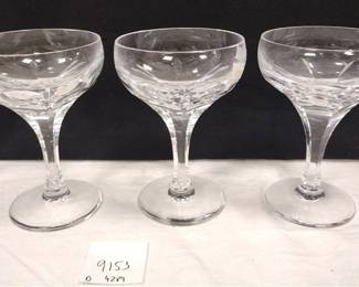 THREE CRYSTAL WINE GOBLETS