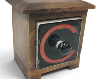 MADHU GILL WOOD BOX WITH PULL OUT PORCELAIN DRAWER
