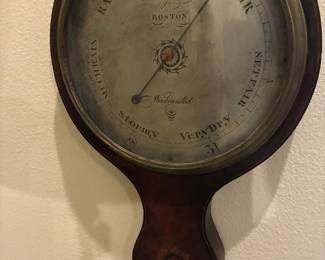 George III Banjo Barometer made by Dom. Guidera, Boston C. 1830