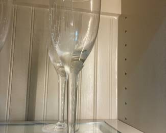Lalique L'Ange au Sourire (Smiling Angel) Champagne Flutes