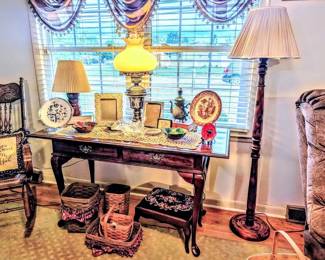 Bermuda cedar lamps, writing desk/console