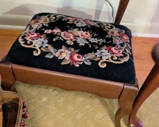 Vintage embroidered stool