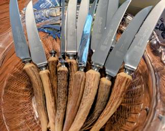 Lewis, Rose & Co antler handle knives