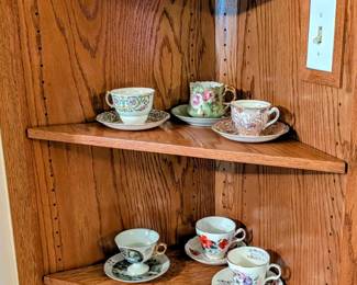 Various china teacups