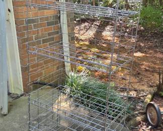 #101 Metal tall-silver wire display rack 24x16x63 5 shelves $65.00